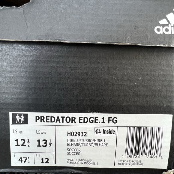 Adidas Predator Edge .1 FG Blue H02932 Mens Size 12.5 NEW Soccer Cleats main image 8